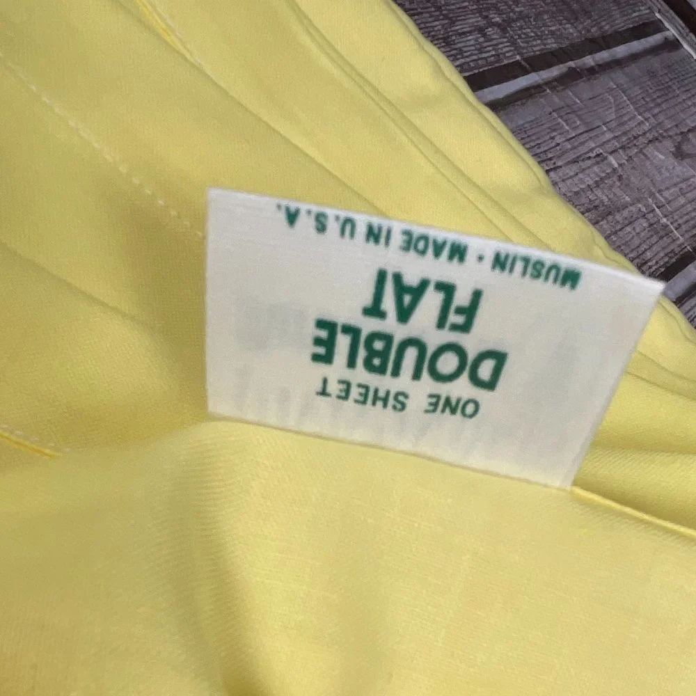 Vintage Marvelaire SPRINGMAID Double Flat 81x108 Muslin Sheet Yellow NWOT
